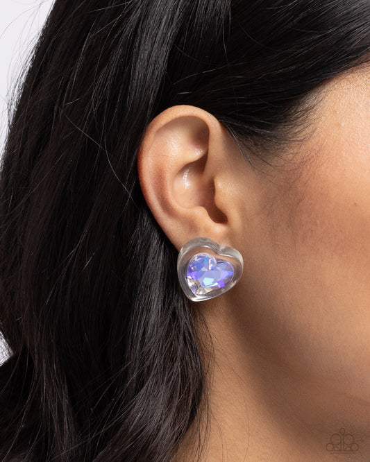 Heart-Pounding Haute - purple - Paparazzi earrings