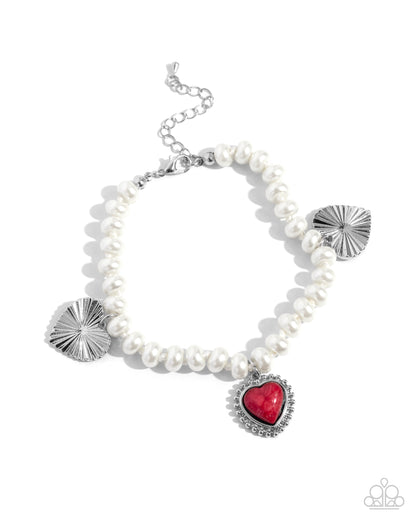 Heart-struck Haven - red - Paparazzi bracelet