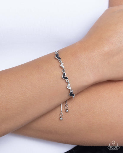 Heart-struck Hype - black - Paparazzi bracelet