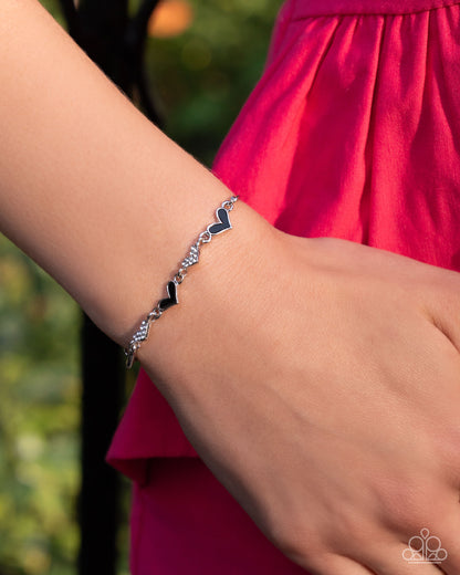 Heart-struck Hype - black - Paparazzi bracelet