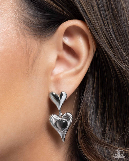 Heart Habitat - black - Paparazzi earrings