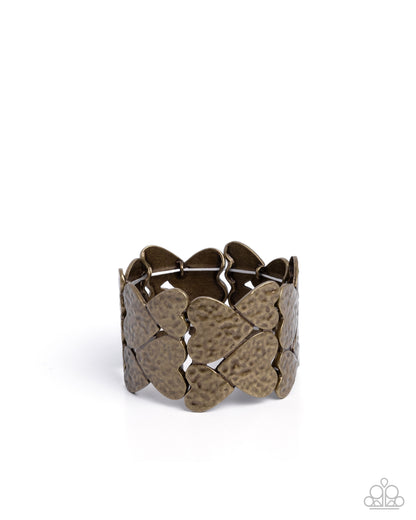 Heart Headline - brass - Paparazzi bracelet