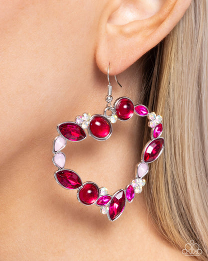 Heart Hierarchy - pink - Paparazzi earrings