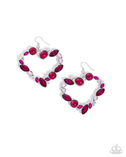 Heart Hierarchy - pink - Paparazzi earrings