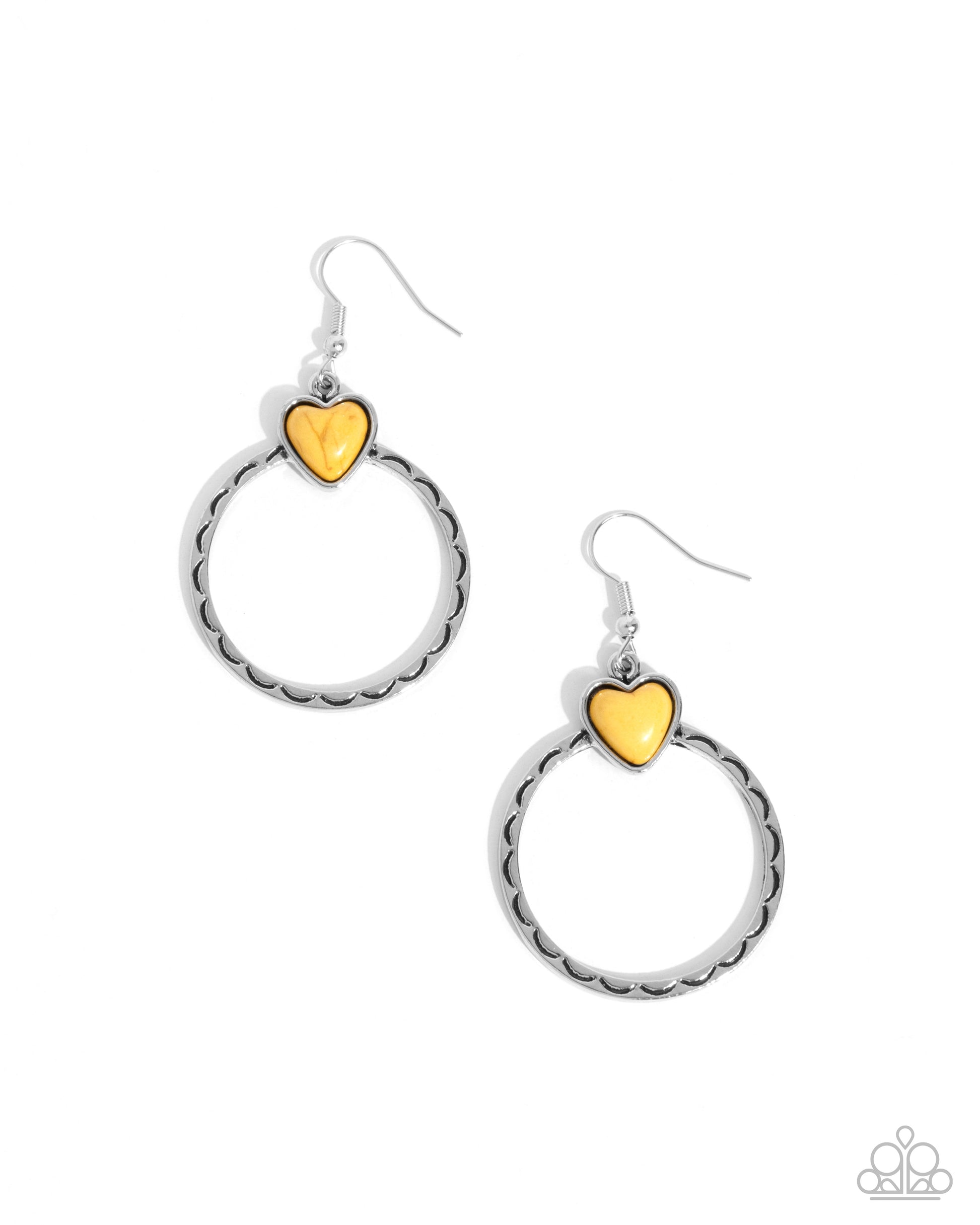 Heart Holiday - yellow - Paparazzi earrings