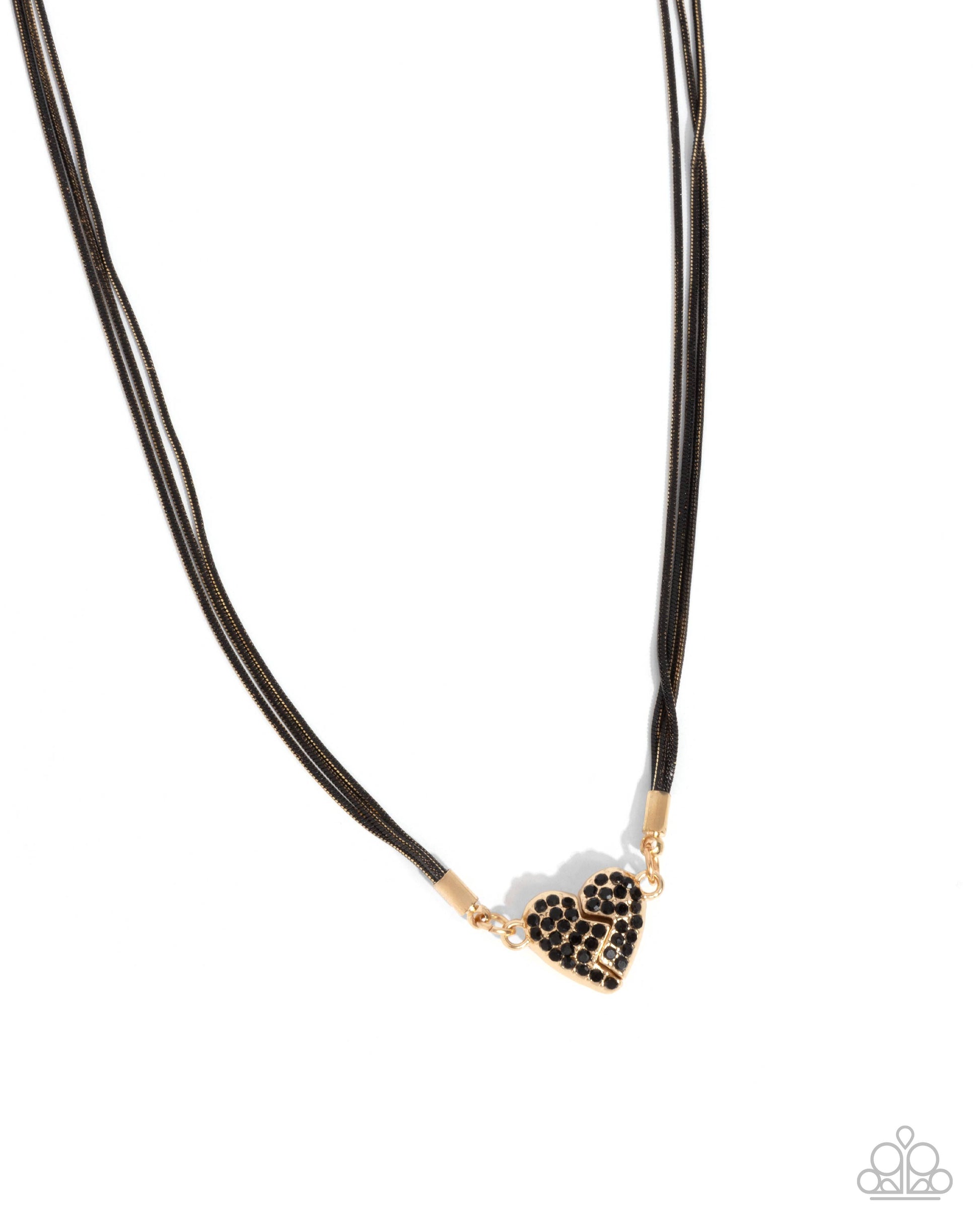 Heartbroken Bling - black - Paparazzi necklace