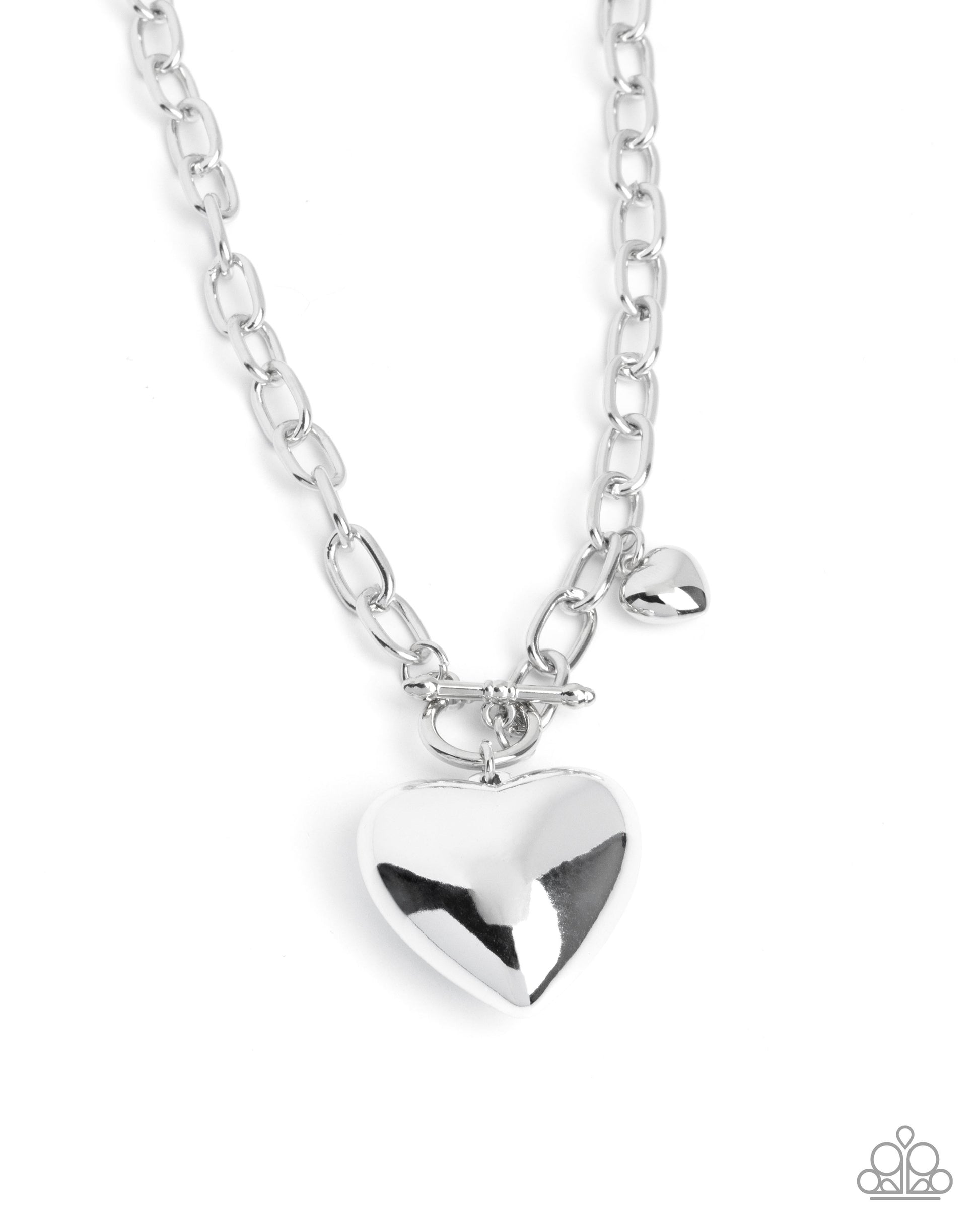 Heartfelt Hangout - silver - Paparazzi necklace