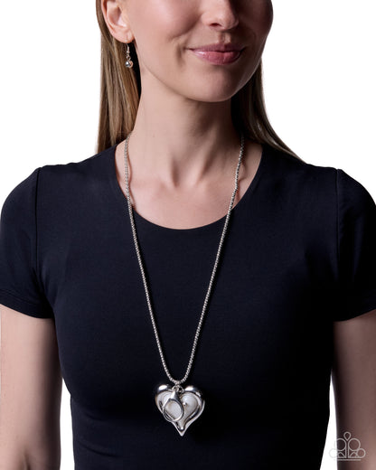 Heartfelt Hardware - white - Paparazzi LANYARD necklace