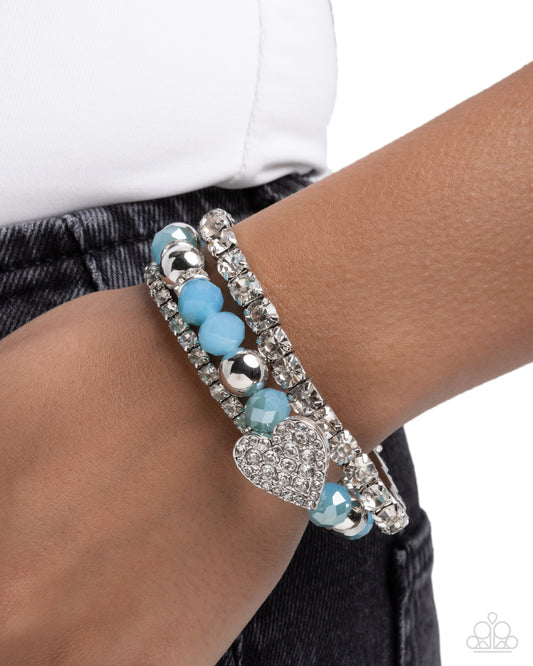 Heartfelt Heiress - blue - Paparazzi bracelet