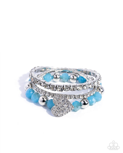 Heartfelt Heiress - blue - Paparazzi bracelet
