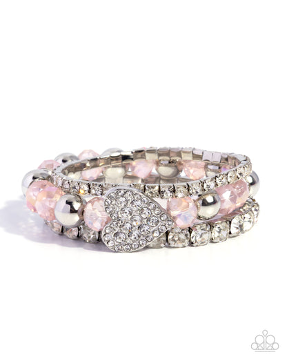 Heartfelt Heiress - pink - Paparazzi bracelet