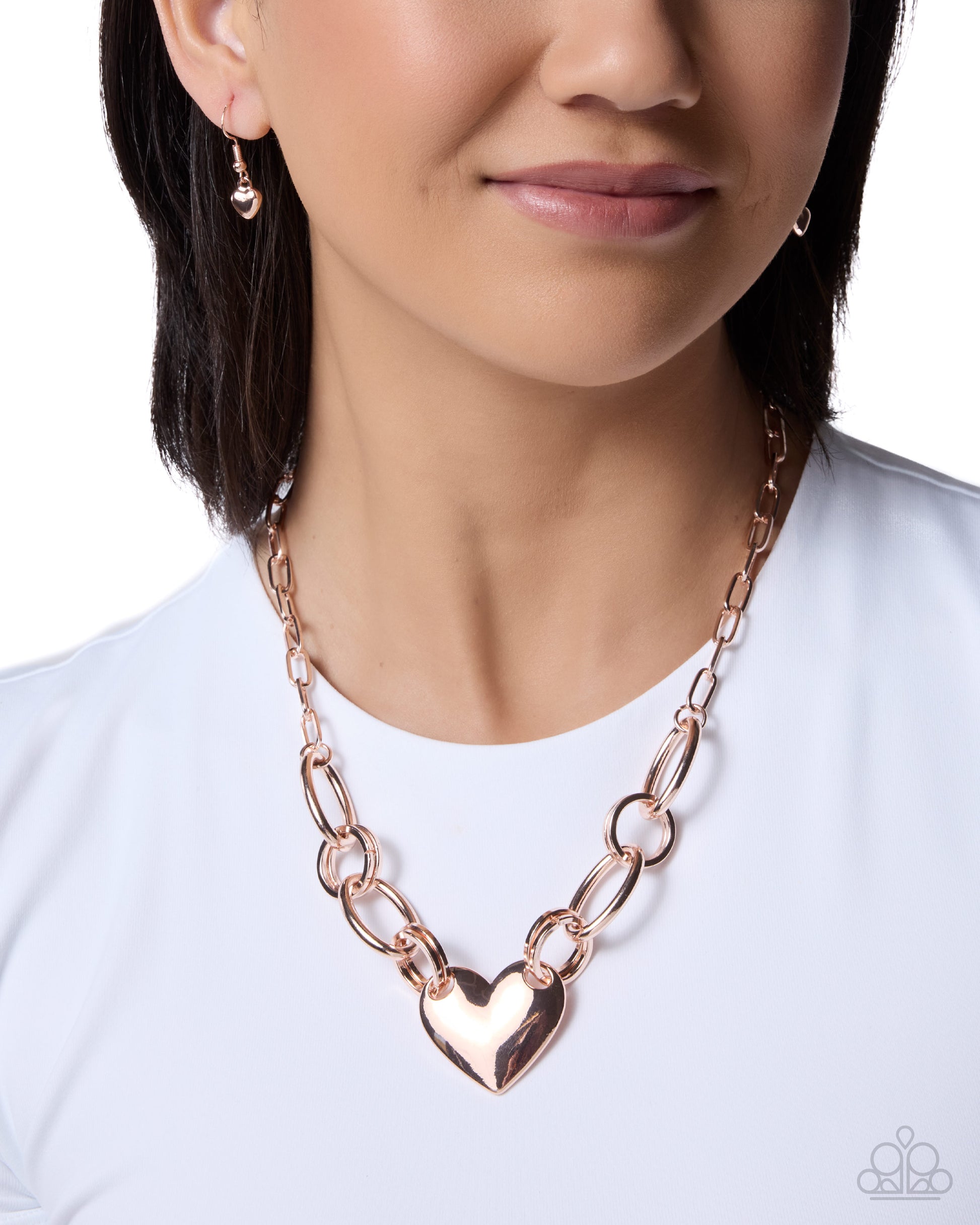 Heartfelt Highway - rose gold - Paparazzi necklace
