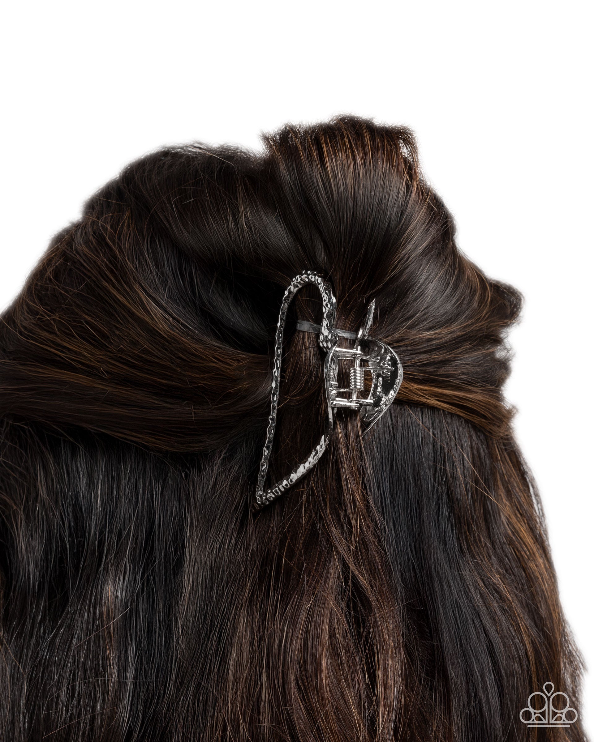 Heartfelt Hint - silver - Paparazzi hair clip