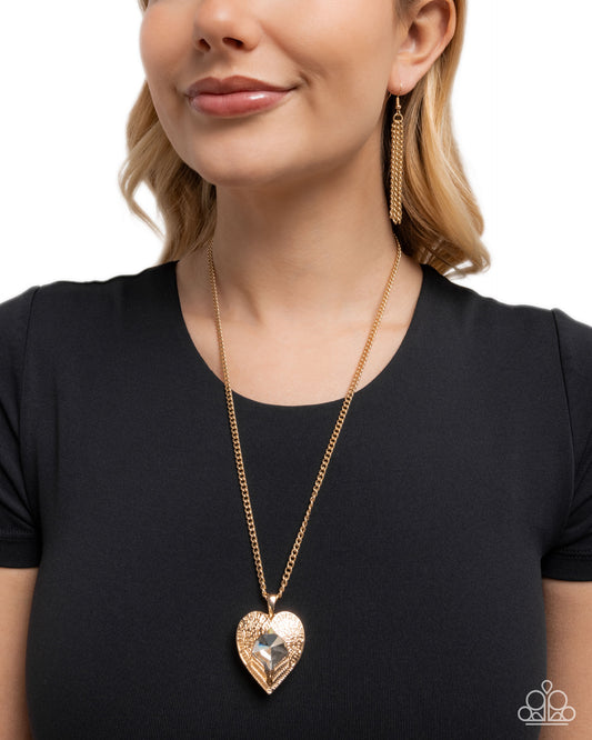 Heartfelt Honor - gold - Paparazzi necklace