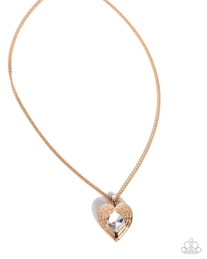 Heartfelt Honor - gold - Paparazzi necklace