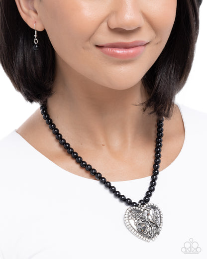 Heartfelt Hummingbird - black - Paparazzi necklace