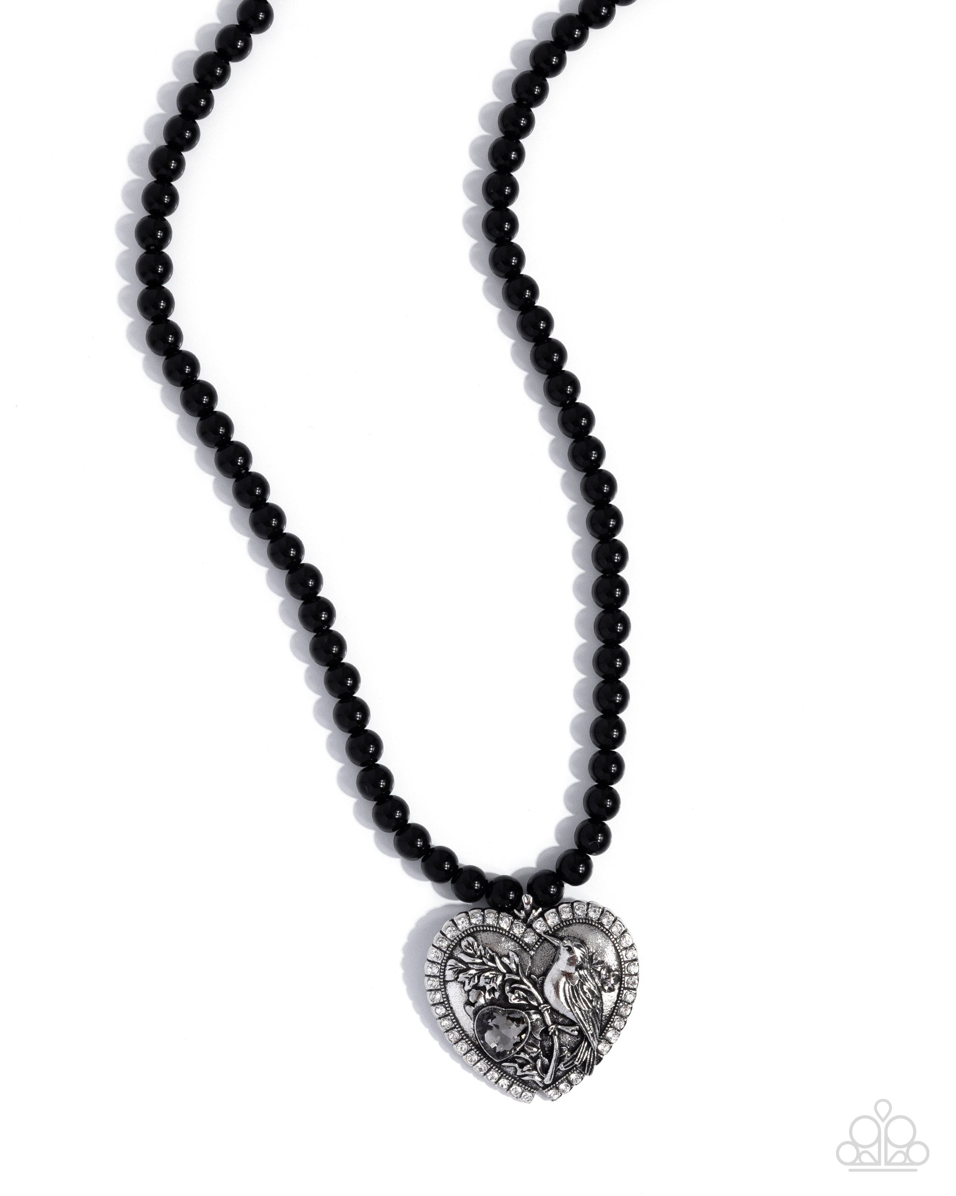 Heartfelt Hummingbird - black - Paparazzi necklace