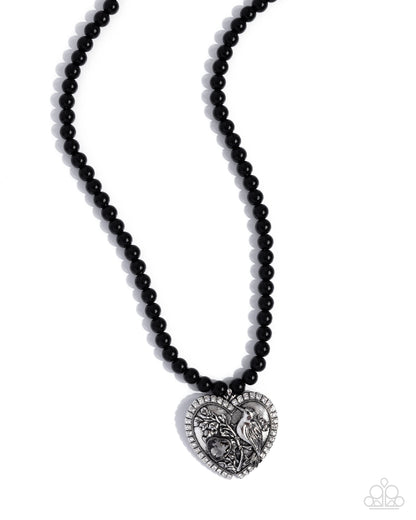 Heartfelt Hummingbird - black - Paparazzi necklace
