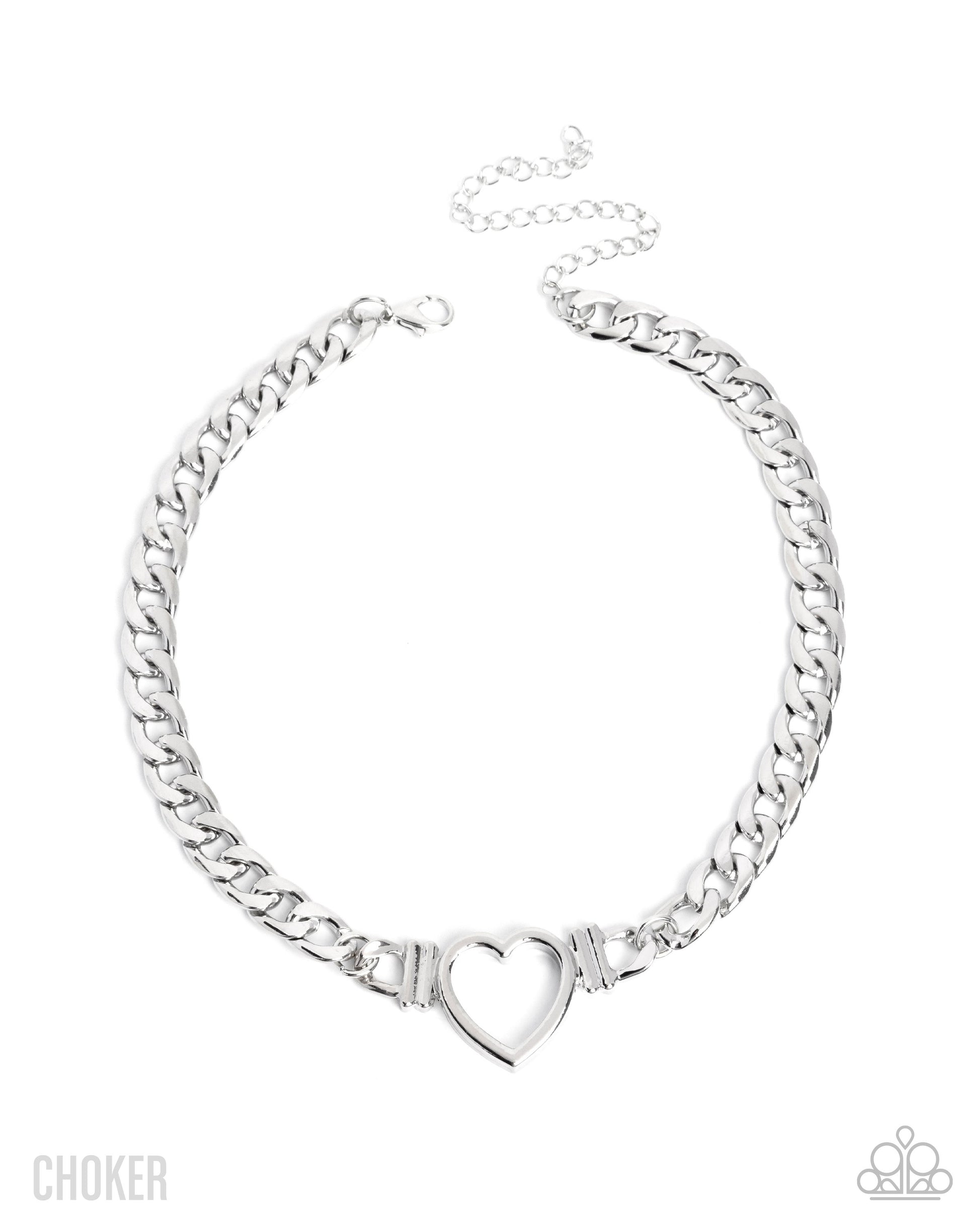 Heartfelt Hunch - silver - Paparazzi necklace