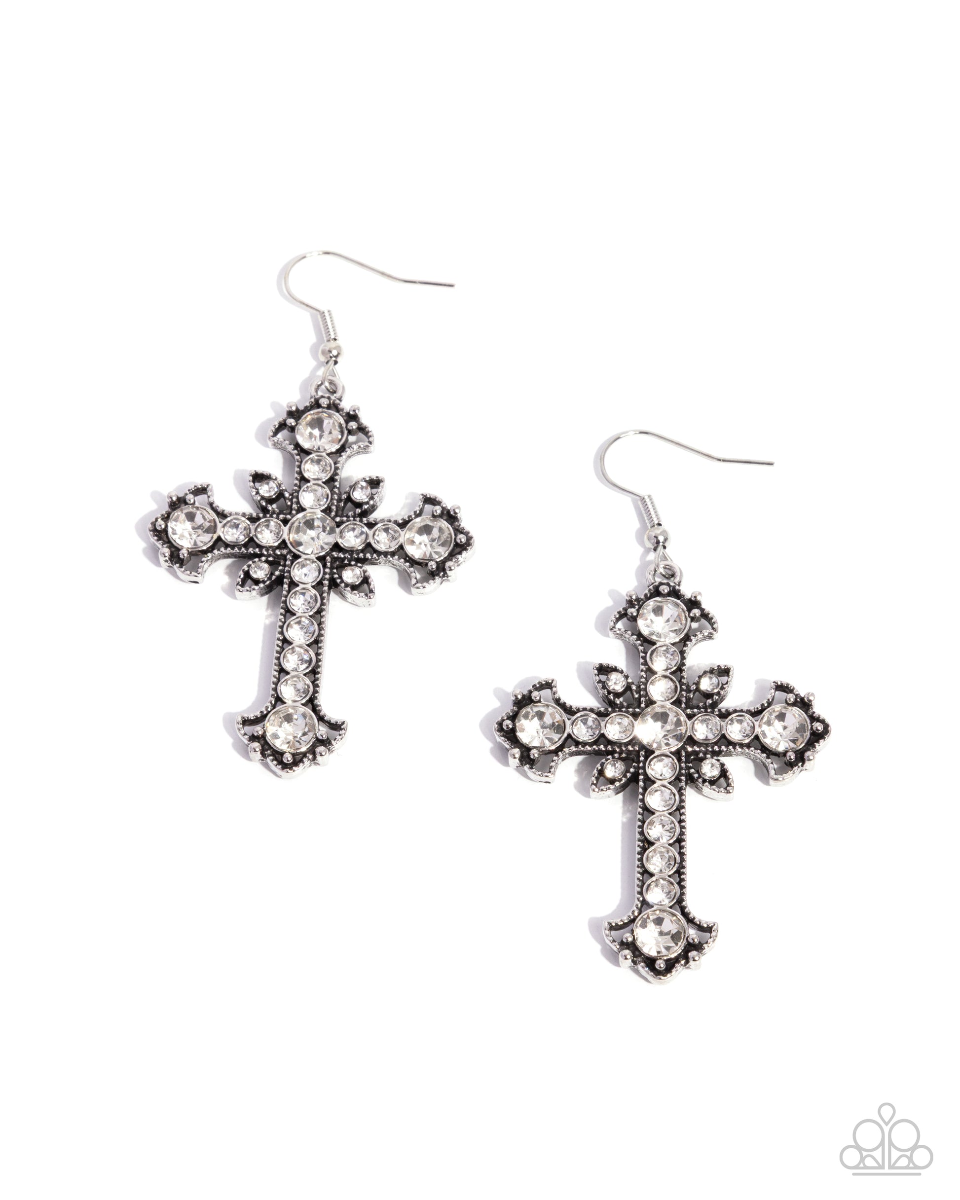 Heavenly Hosts - white - Paparazzi earrings
