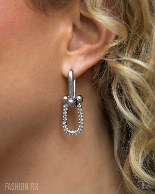 Heightened Haute - white - Paparazzi earrings