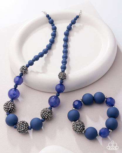 Hematite Haute - blue - Paparazzi necklace