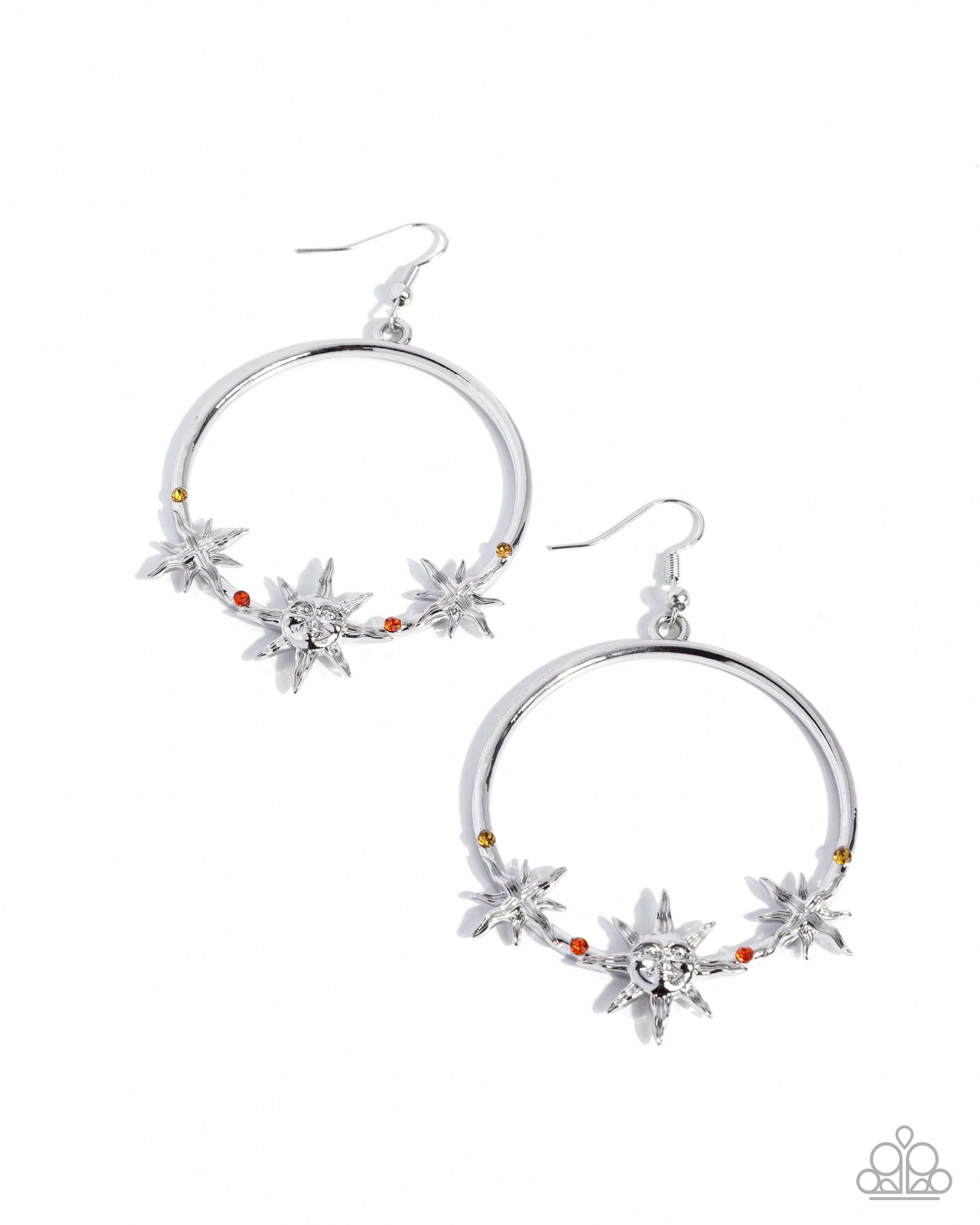 Heraldry Halftime - orange - Paparazzi earrings