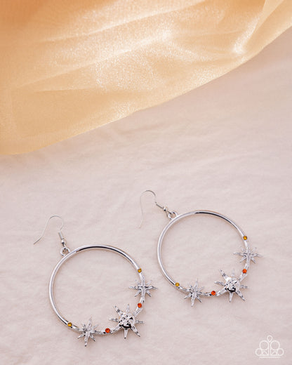 Heraldry Halftime - orange - Paparazzi earrings