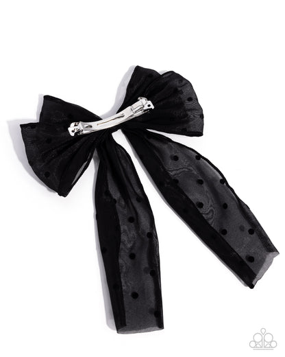 Here We BOW Again - black - Paparazzi hair clip