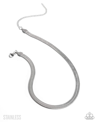 Herringbone Haute - silver - Paparazzi necklace
