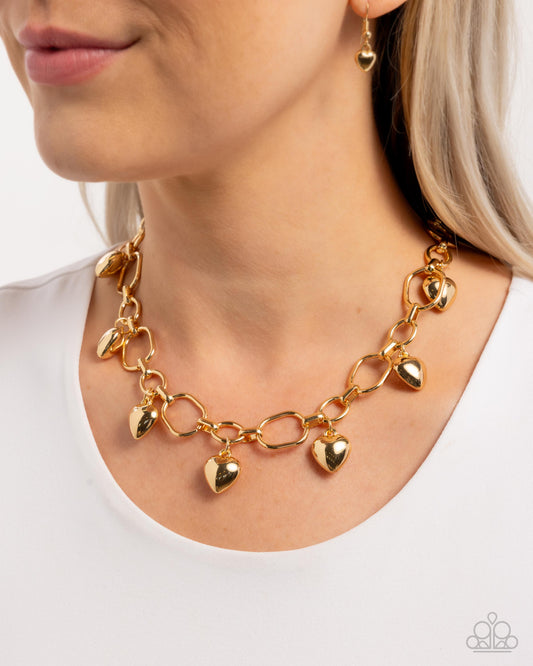 Hey Lover - gold - Paparazzi necklace