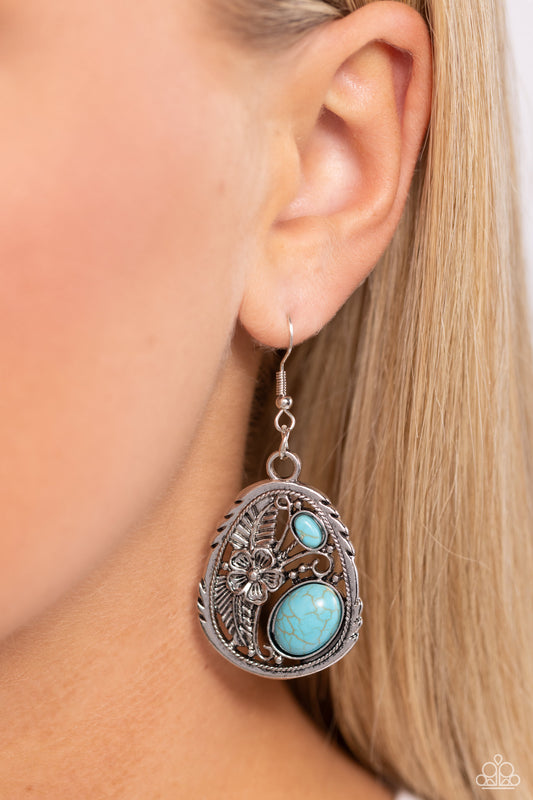 Hibiscus Harvest - blue - Paparazzi earrings