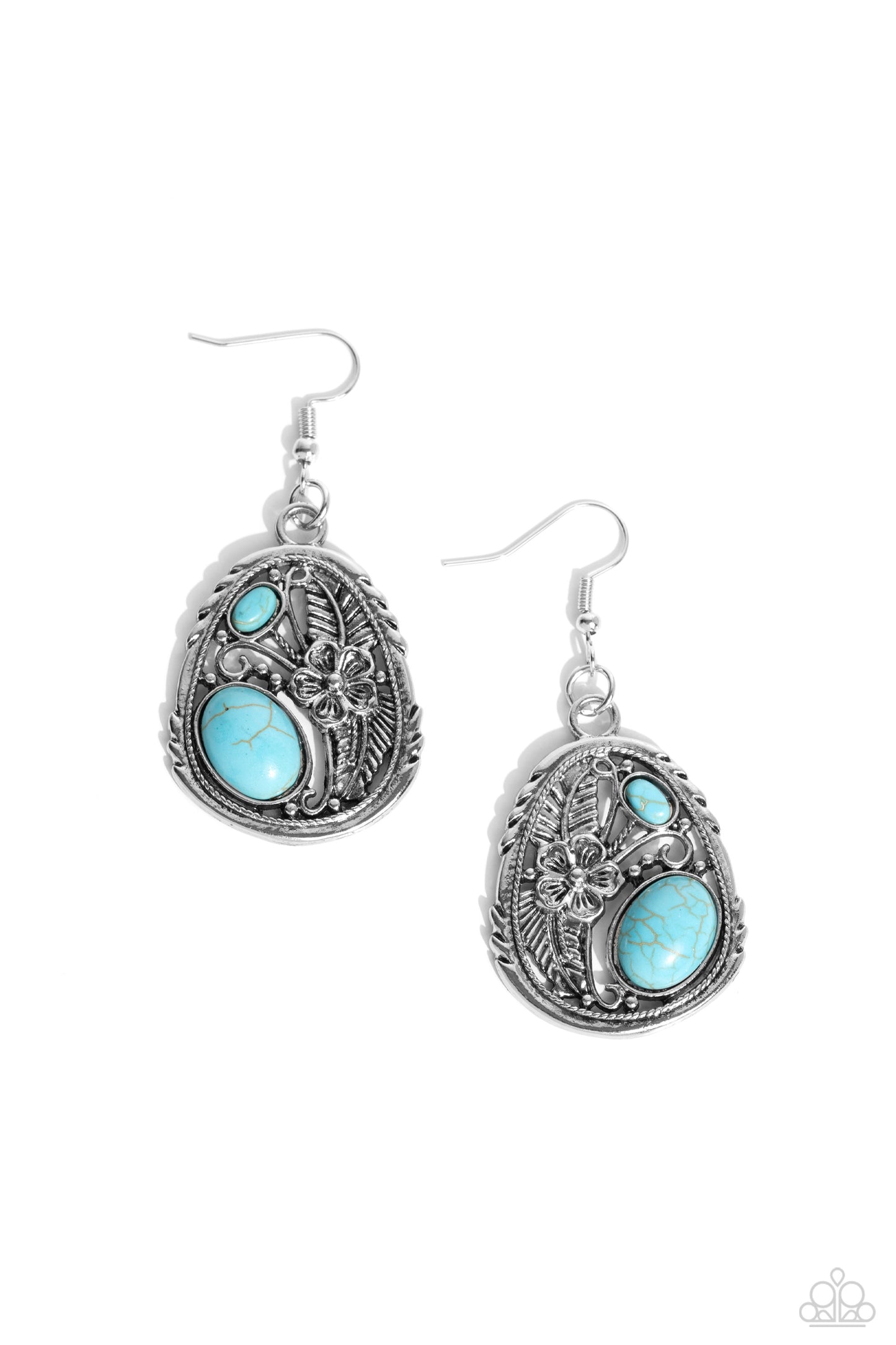 Hibiscus Harvest - blue - Paparazzi earrings