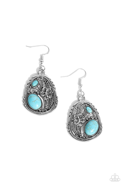 Hibiscus Harvest - blue - Paparazzi earrings