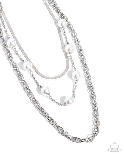 High-Class Haute - white - Paparazzi necklace