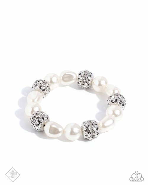 High-Class Headline - white - Paparazzi bracelet