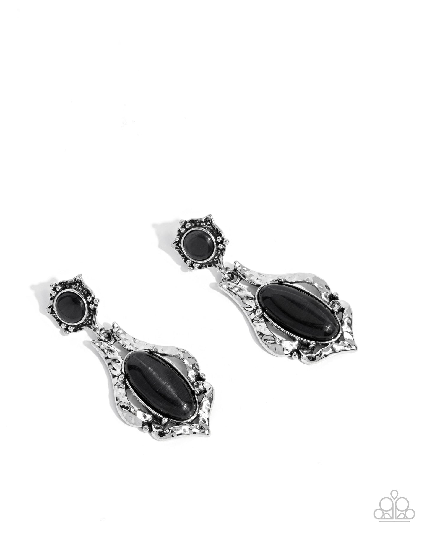 High-End Reservation - black - Paparazzi earrings