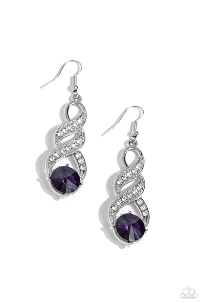 High-Ranking Royalty - purple - Paparazzi earrings