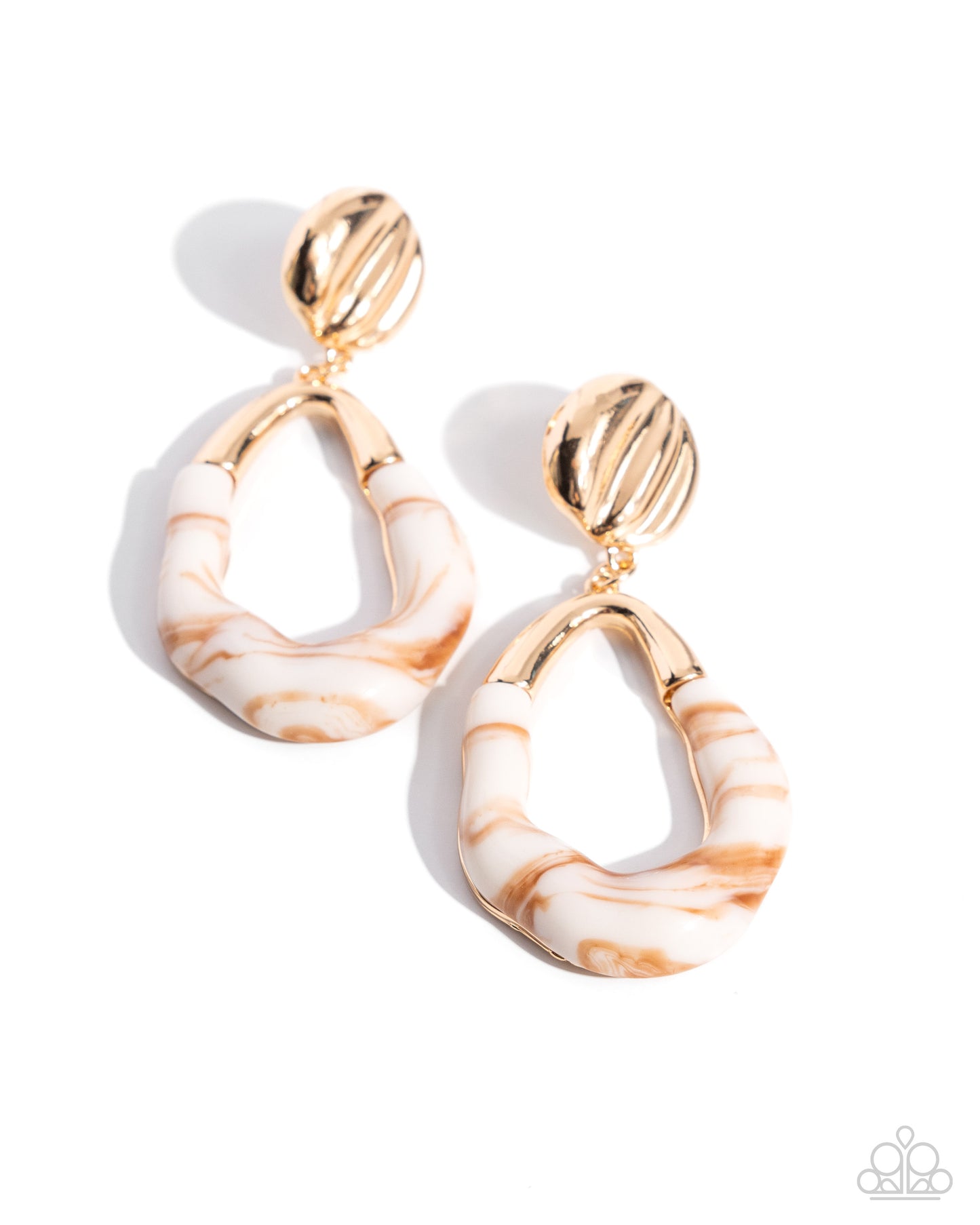 High-Sheen Swirls - gold - Paparazzi earrings