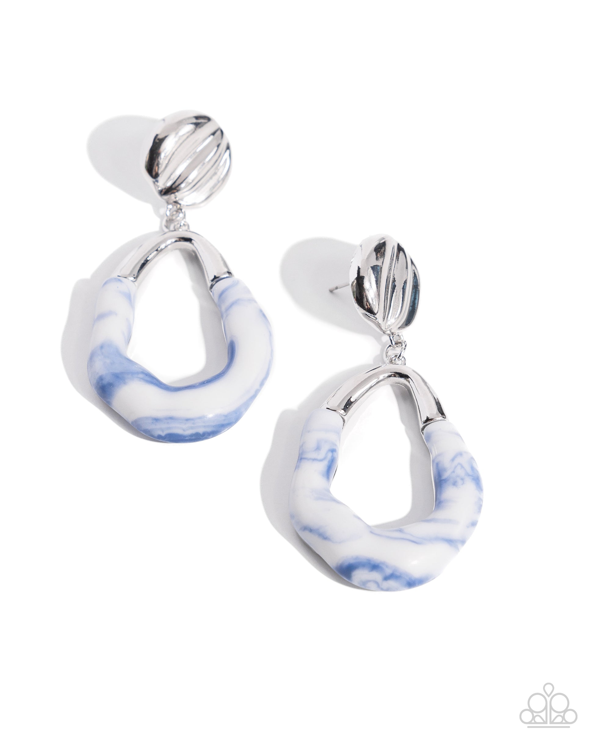 High-Sheen Swirls - blue - Paparazzi earrings
