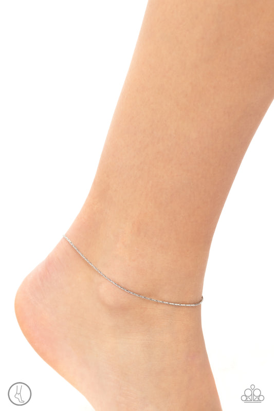 High-Tech Texture - silver - Paparazzi anklet