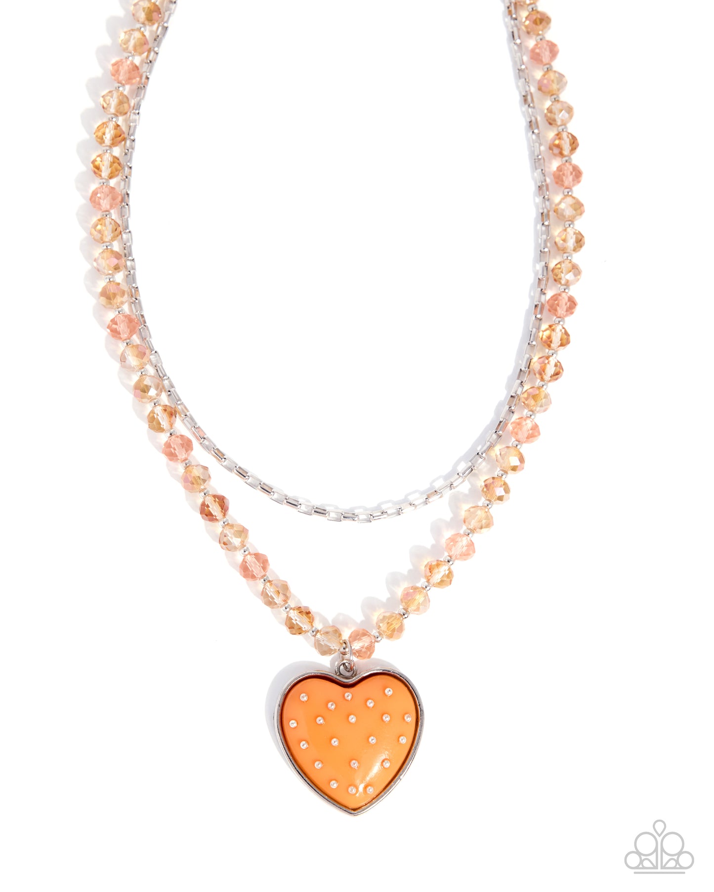 High School Romance - orange - Paparazzi necklace