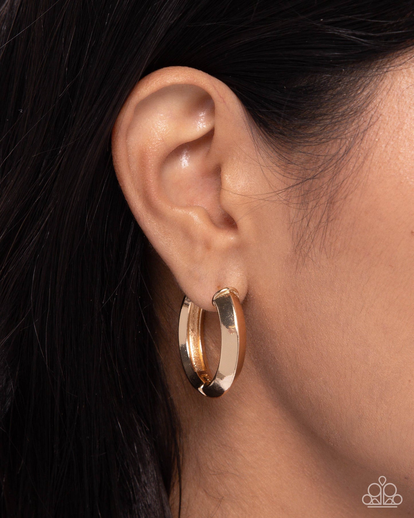 Hinged Homage - gold - Paparazzi earrings