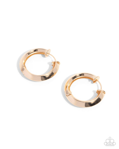 Hinged Homage - gold - Paparazzi earrings