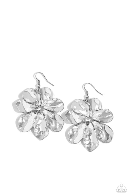 Hinging Hallmark - silver - Paparazzi earrings