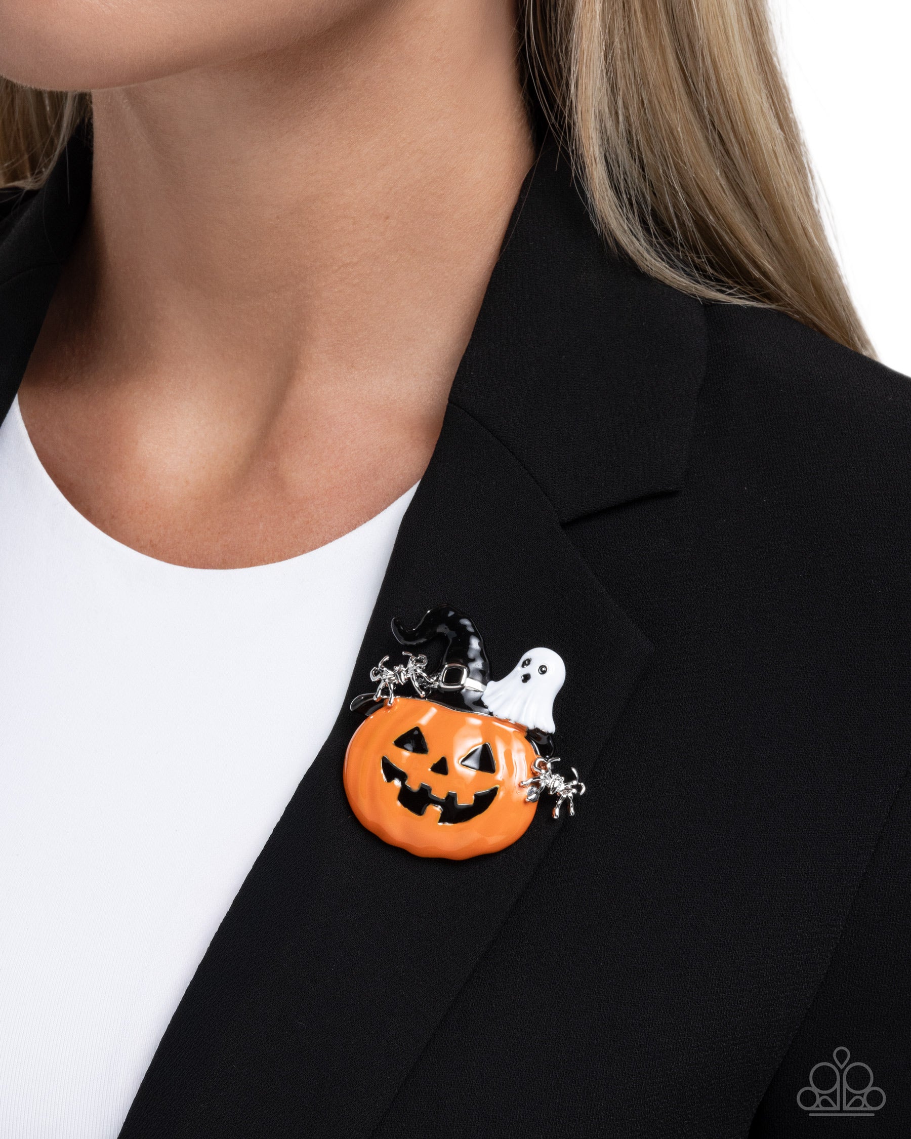 Historic Halloween - orange - Paparazzi brooch