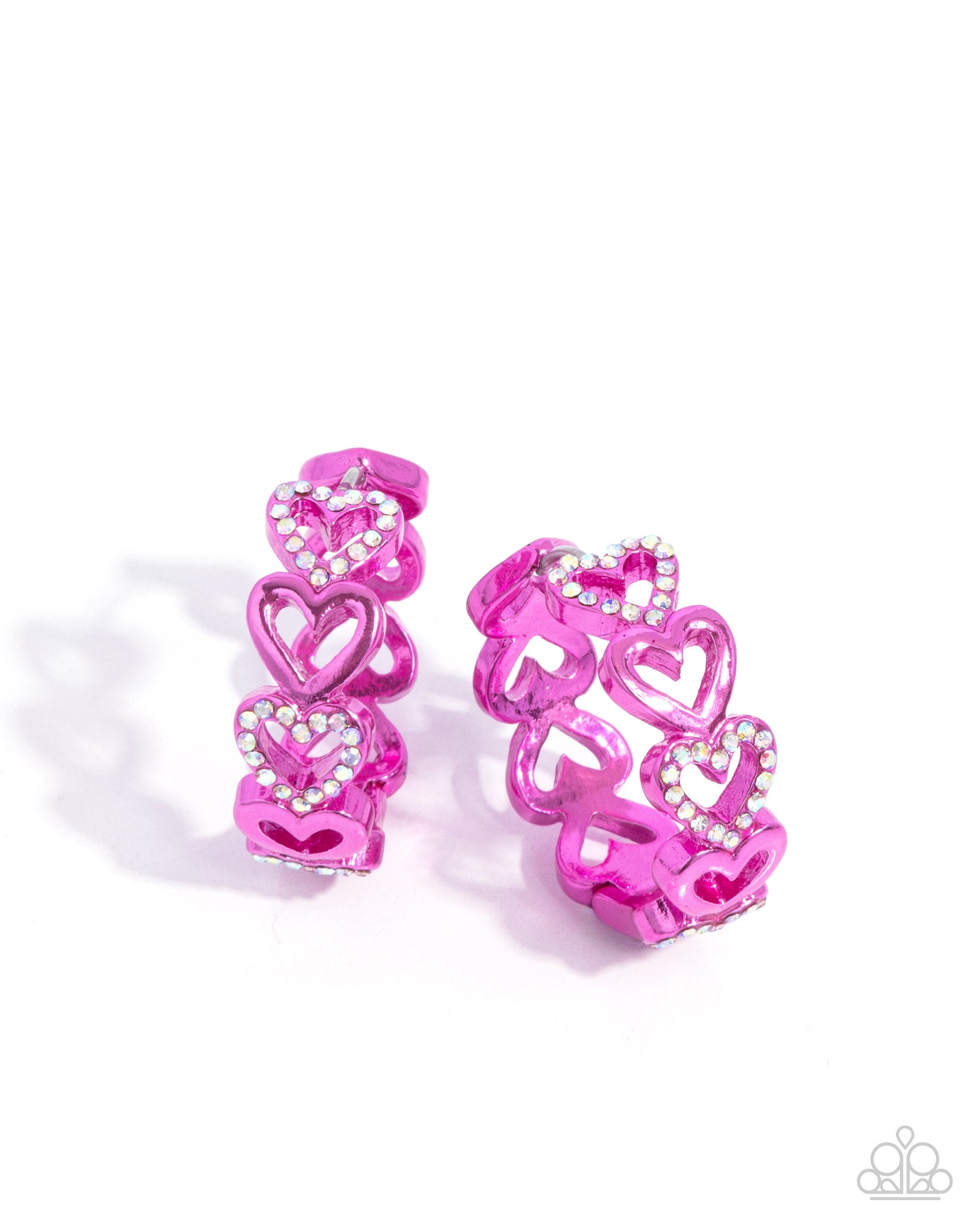 Historic Hearts - pink - Paparazzi earrings