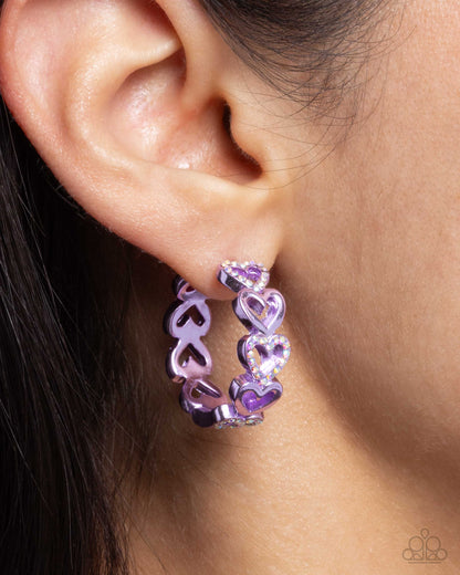 Historic Hearts - purple - Paparazzi earrings