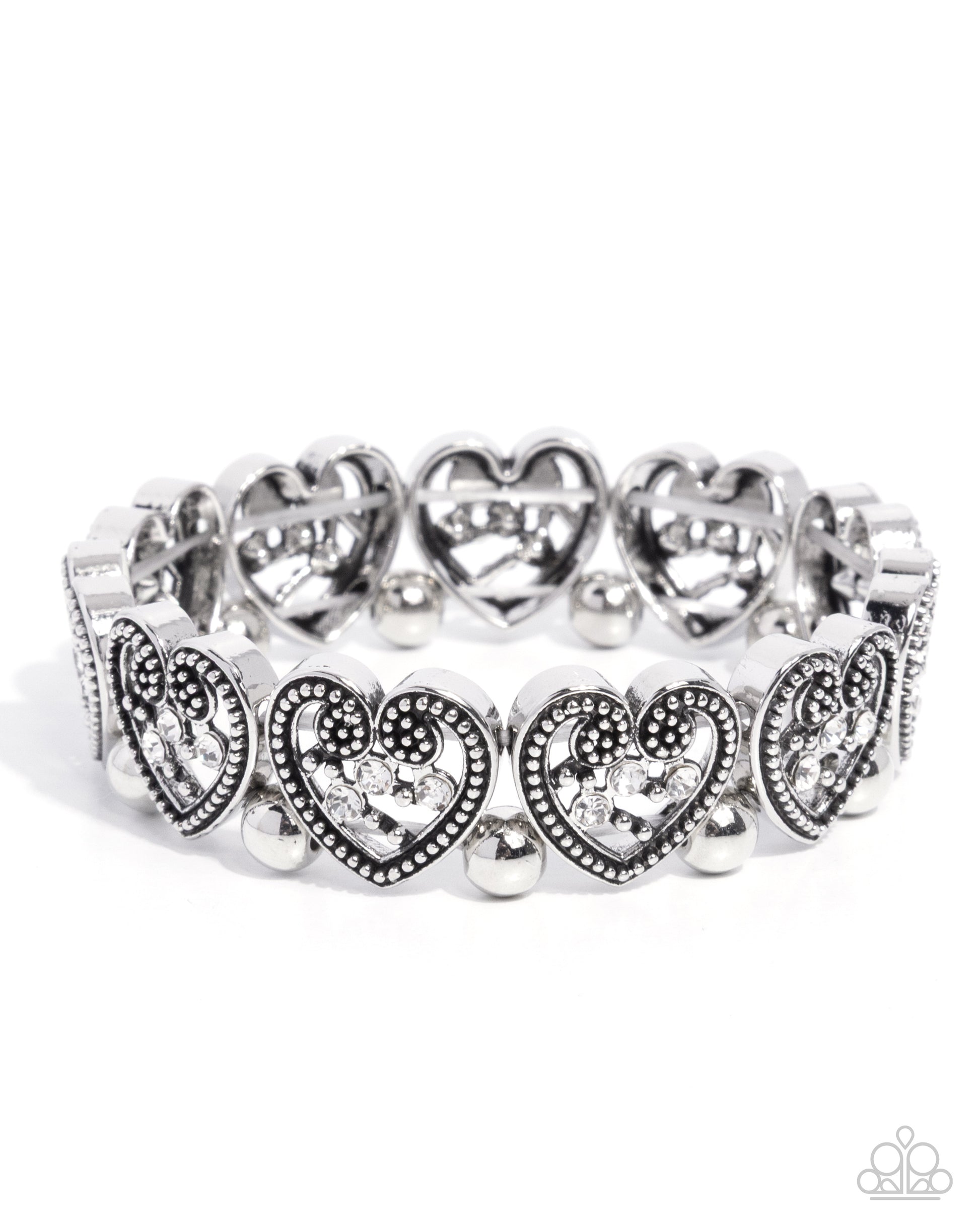 Historic Heartthrob - white - Paparazzi bracelet