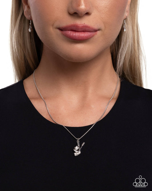 Hockey Game - white - Paparazzi necklace